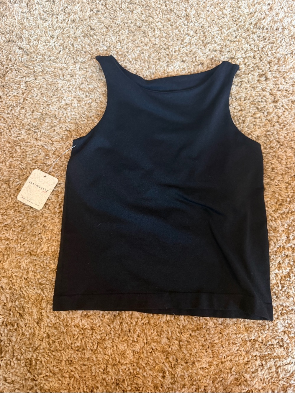 Free People Black Sleeveless Scoop Tank
